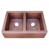 Akicon Double Bowl Farmhouse Apron Copper Kichen Sink - AKS603-C